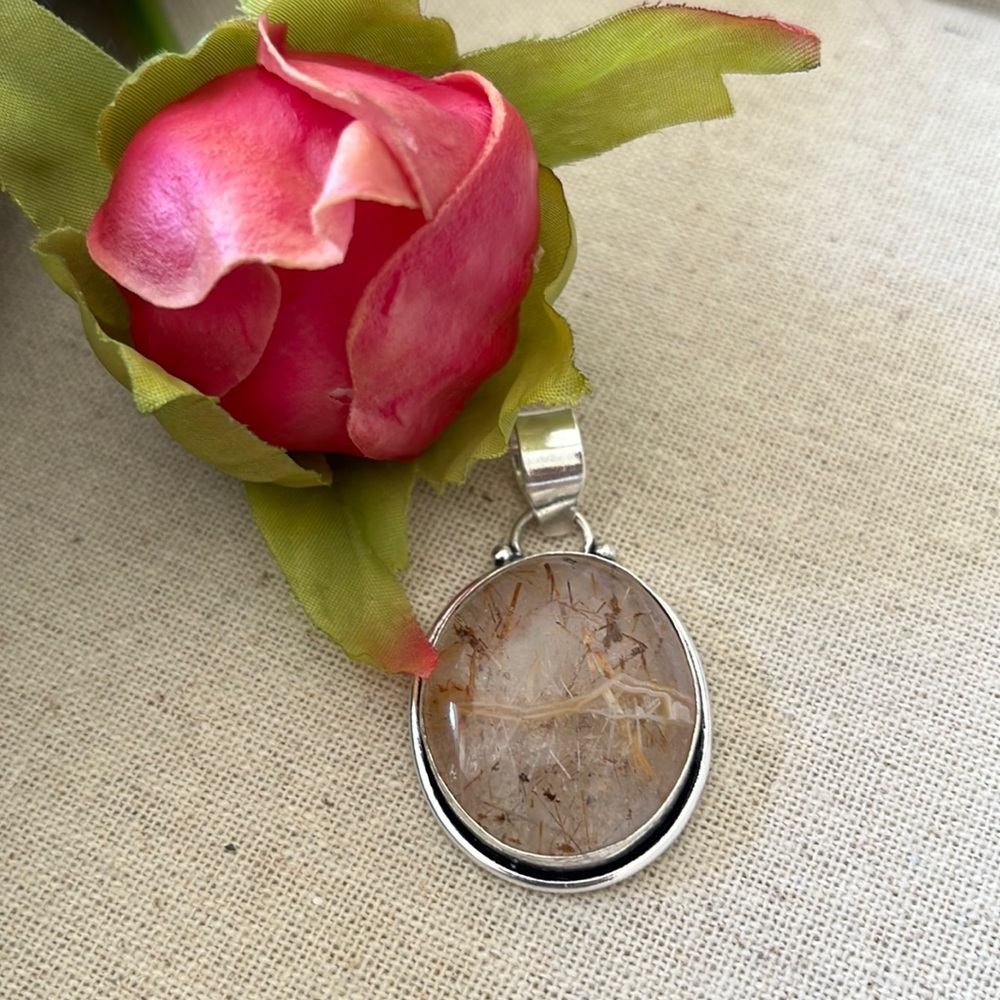 Rutile quartz pendant
